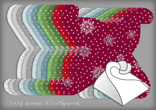 Christmas 3 Twisted Gift Box Silver Dot and Snowflake