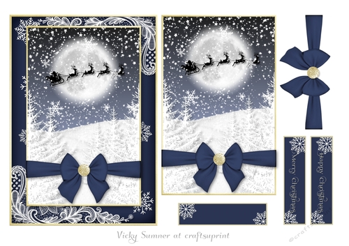 Midnight Christmas Santa 5x7
