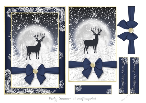 Midnight Christmas Stag 5x7
