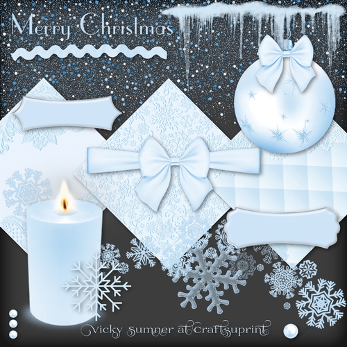 Icy Blue Embelishments