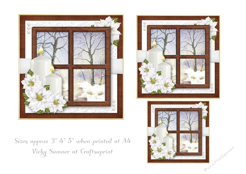 White Christmas Window Scene Toppers