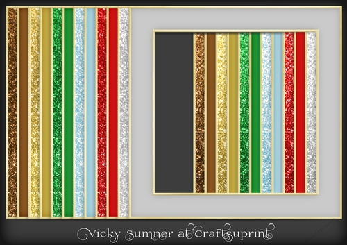 Christmas Glitter Gold Edged Frame