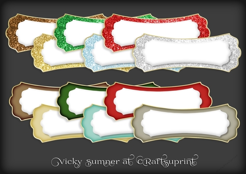 Christmas Glitter Scolloped Tag