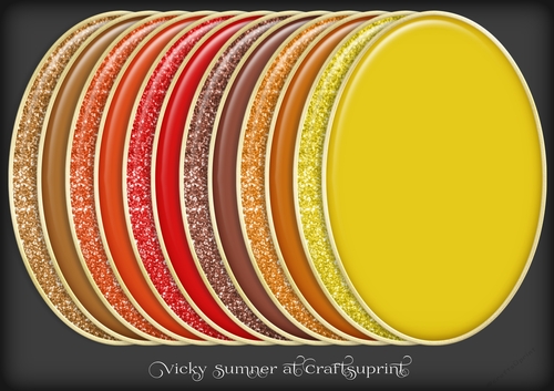 Autumn 2 Glitter Oval Mat