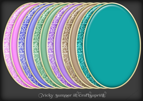Bright Glitter Oval Mat