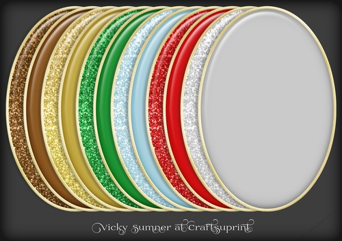 Christmas Glitter Oval Mat