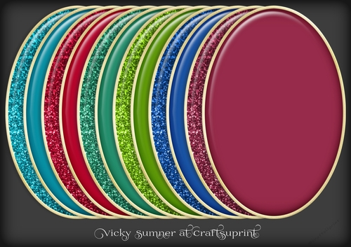 Christmas 2 Glitter Oval Mat