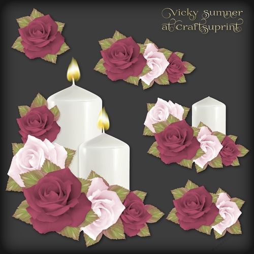 Autumn Rose Candle Decoupage