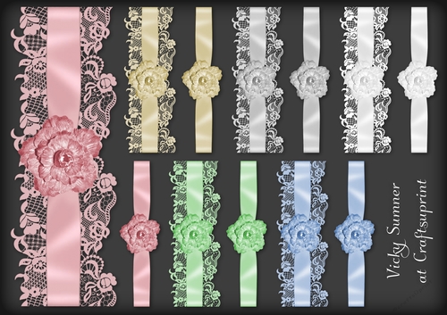 Satin Lace and Flower Border