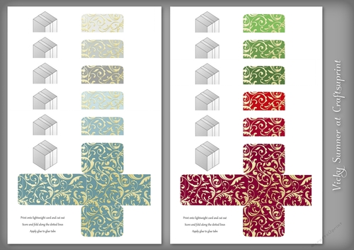 Christmas 3 Gold Flourish Square Gitf Box