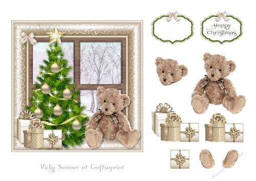 Christmas Eve Teddy in Window