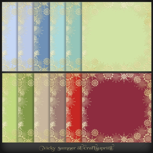 Christmas 4 Gold  Snowflake Edge Paper