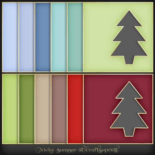 Christmas 4 Colour Match Gold Tree Aperture Frame