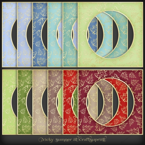 Christmas 4 Gold Tree Circle Aperture Frame