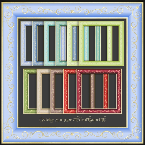 Christmas 4 Star and Swirl Frame