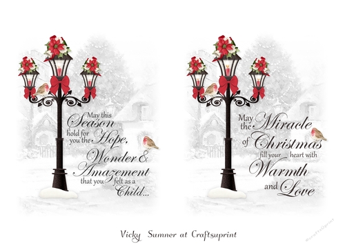 Christmas Lampost and Sentiment Toppers 1