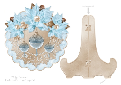 Blue Christmas Plate and Stand