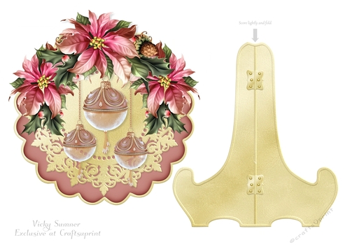 Pink Christmas Plate and Stand 1