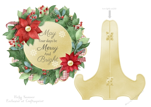Red Christmas Plate and Stand 