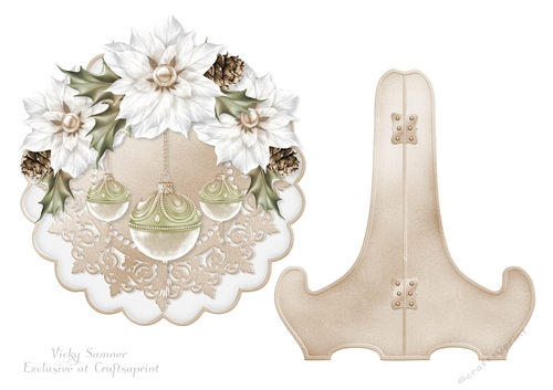 White Christmas Plate and Stand 
