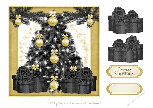 Black and Gold Christmas Quick Card