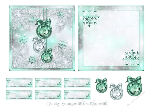 Sparkle Aqua 5x5 Quick Card