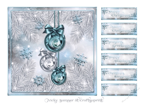 Sparkle Blue 7x7 Quick Card