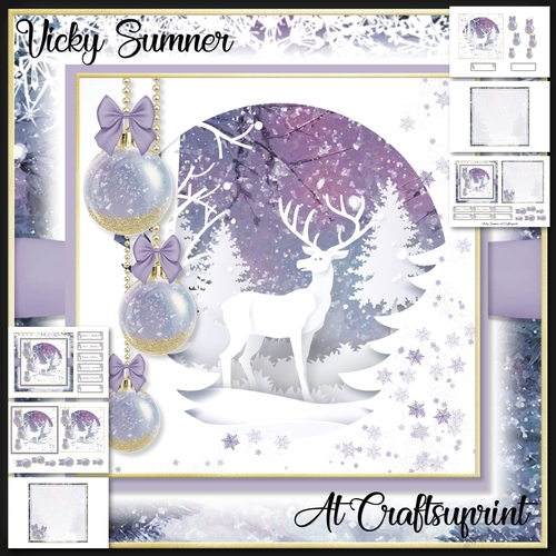 Christmas Silhouette Mini Kit + 5x5 inch Quick Card Sheet 1