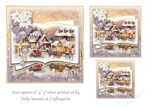 Vintage Village Life at Christmas Toppers