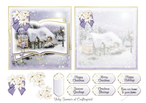 Christmas Cottage 2 5x5 inch Quick Card