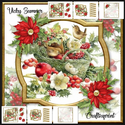 Vintage Winter Fruit Basket Mini Kit