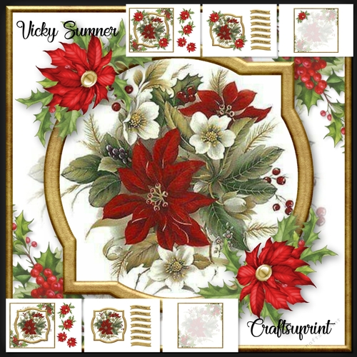 Vintage Poinsettia Bouquet Mini Kit
