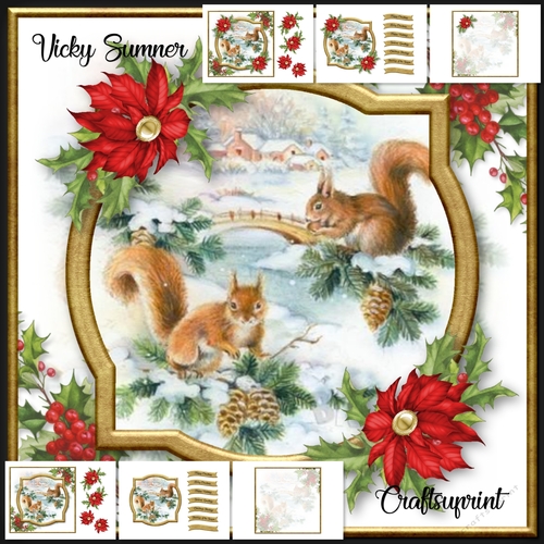 Vintage Squirrels Mini Kit