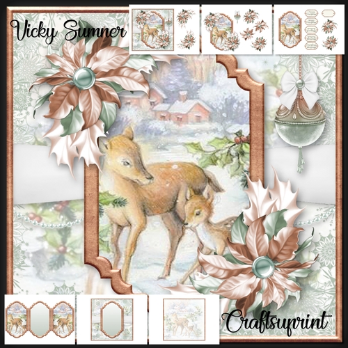 Winter Splendor Doe and Fawn