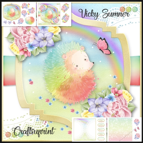 Rainbow Hedgehog and Butterfly Friend