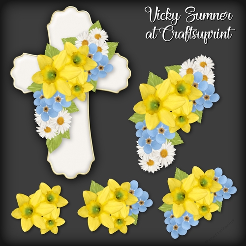 Spring Floral Cross Decoupage