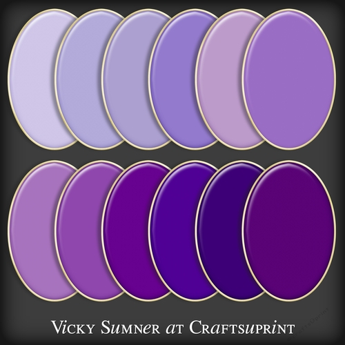 Purple Hues Beveled Oval Mat