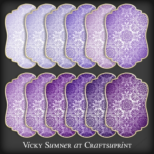 Purple Hues Damask Mat 1
