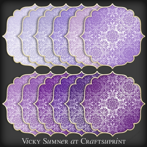 Purple Hues Damask Mat 2