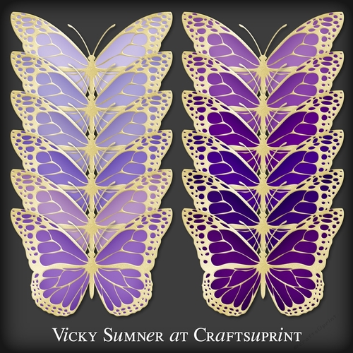 Purple Hues Gold Butterfly