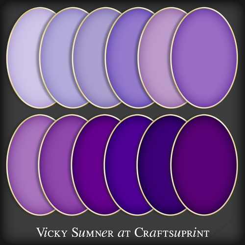 Purple Hues Shaded Oval Mat