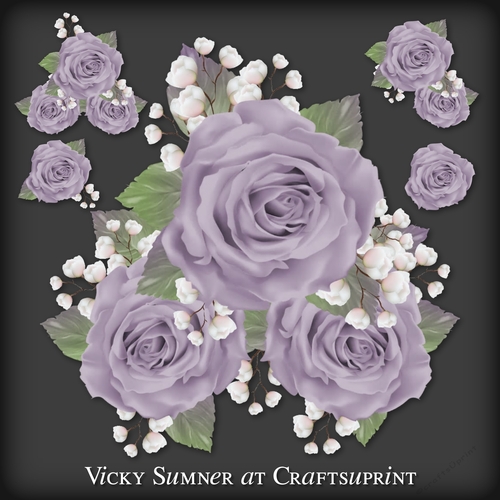 Sugar Plum Dusky Lilac Rose Cluster PNG
