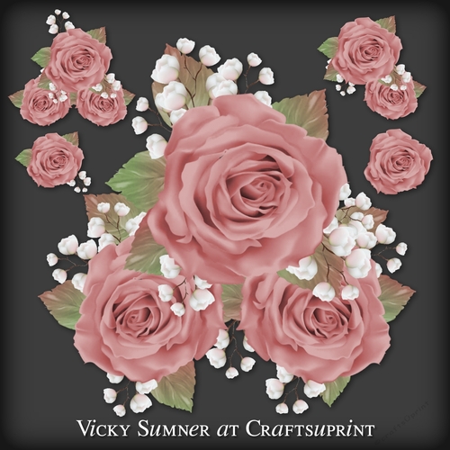 Sugar Plum Dusky Rose Cluster PNG
