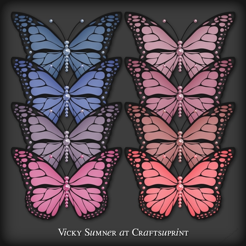 Sugar Plum Black Jeweled Butterfly
