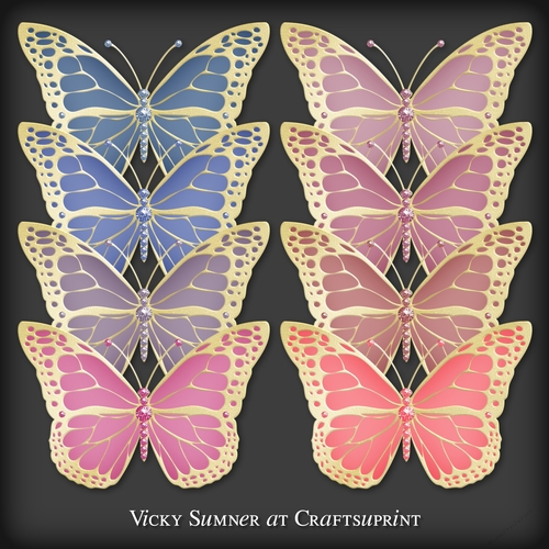Sugar Plum Gold Jeweled Butterfly