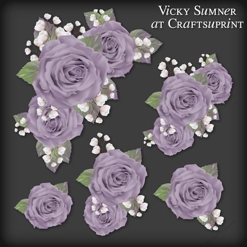 Sugar Plum Dusky Lilac Rose Corner Vignette PNG