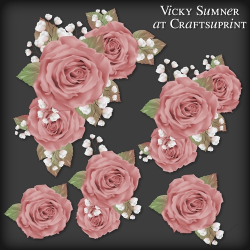 Sugar Plum Dusky Rose Corner Vignette PNG
