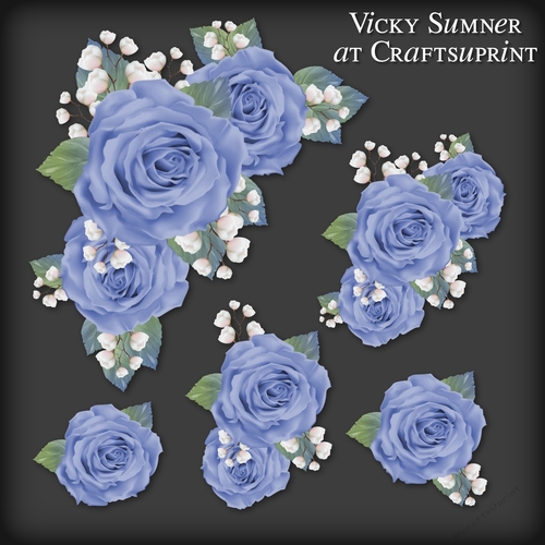 Sugar Plum Violet Rose Corner Vignette PNG