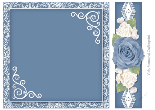 Sugar Plum Damask, Lace and Roses 1