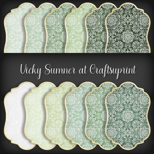 Forever Fern Damask Shaped Mat 1